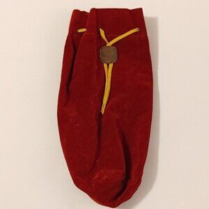 WISER'S Canadian Whisky BOTTLE BAG Red Velvet DRAWSTRING Bolo Charm Wisers 1857
